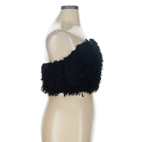 NWT ELOQUII Plus Black Furry Feather-like Bustier Size 14/16 NEW - Picture 3 of 7